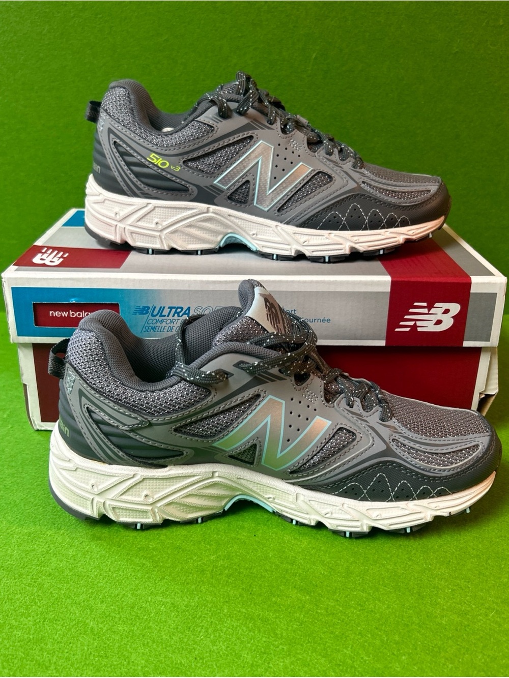 New Balance Running Shoes Gray/Blue Women’s 7.5 US 510 V3 All Terrain